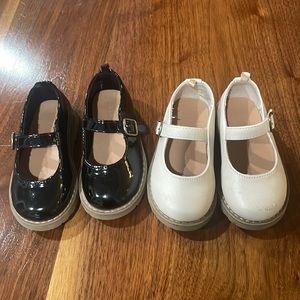 2 pairs of Mary Jane Velcro shoes for toddler girl